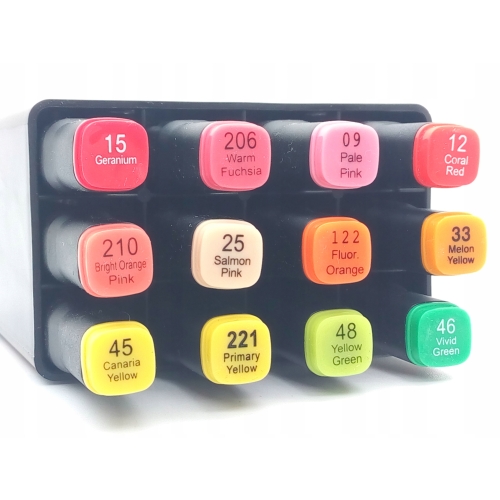 Markery Twinmarkery podwójne alkoholowe niebieskie MIX 12 szt 150 - 180