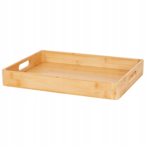 TACA BAMBUSOWA JASNA DUŻA ŚNIADANIOWA DO SERWOWANIA DEKORACYJNA 38 X 28 CM