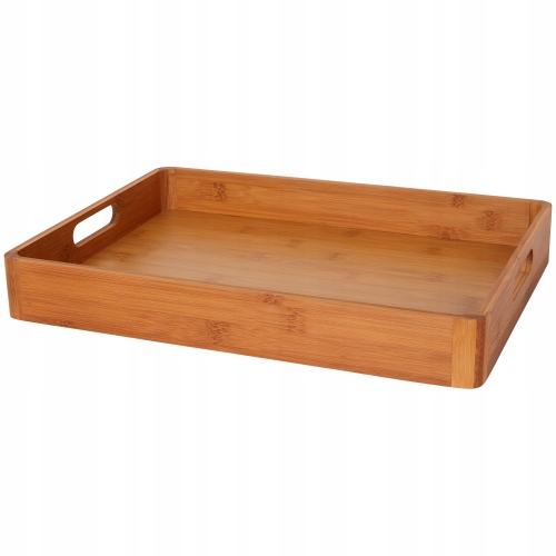 TACA BAMBUSOWA JASNA DUŻA ŚNIADANIOWA DO SERWOWANIA DEKORACYJNA 38 X 28 CM