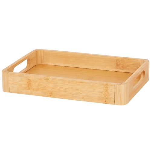 TACA BAMBUSOWA JASNA DUŻA ŚNIADANIOWA DO SERWOWANIA DEKORACYJNA 38 X 28 CM