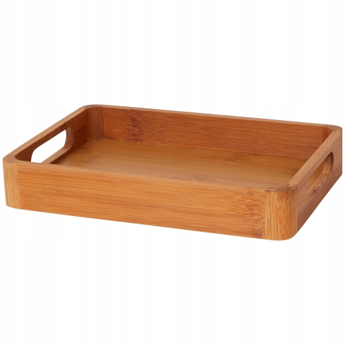 TACA BAMBUSOWA JASNA DUŻA ŚNIADANIOWA DO SERWOWANIA DEKORACYJNA 38 X 28 CM