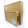 TACE BAMBUSOWE ZESTAW DO SERWOWANIA DEKORACYJNE JASNA DUŻA 38CM MAŁA 25CM