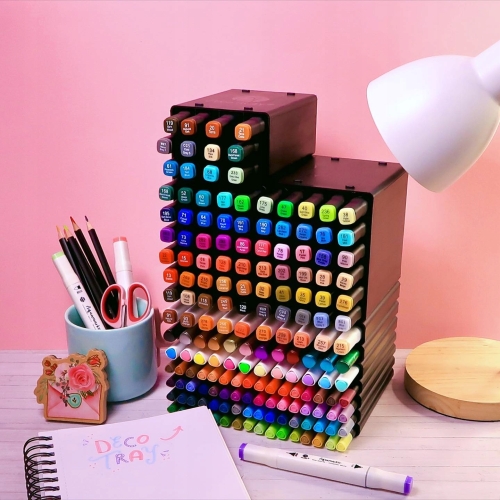 Markery akwarelowe wodne podwójne niebieskie w filiżance 10 szt 191 - 00