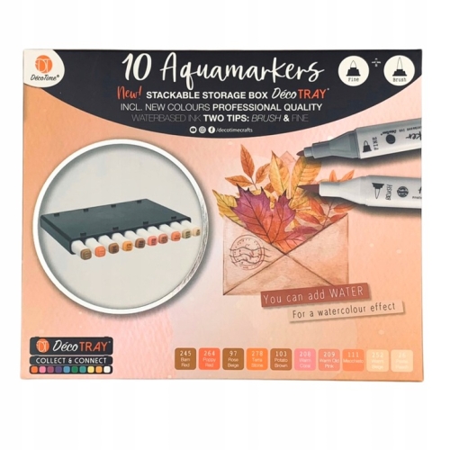 Markery akwarelowe wodne podwójne niebieskie w filiżance 10 szt 191 - 00