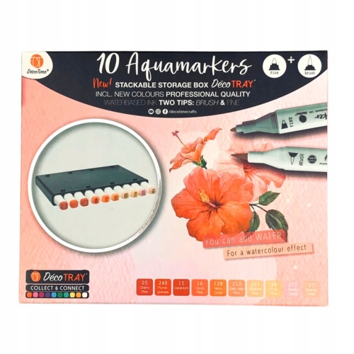 Markery akwarelowe wodne podwójne niebieskie w filiżance 10 szt 191 - 00