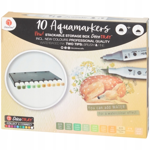 Markery akwarelowe wodne podwójne niebieskie w filiżance 10 szt 191 - 00