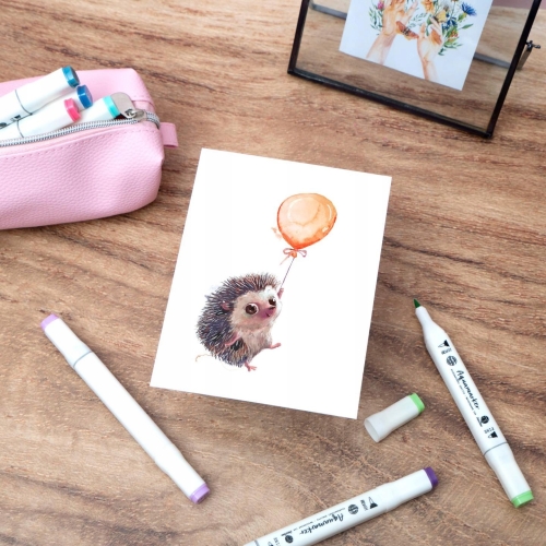 Markery akwarelowe wodne podwójne niebieskie w filiżance 10 szt 191 - 00