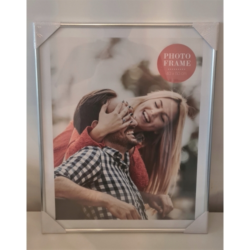 Ramka na zdjęcia ze srebr ramką 40 x 50 cm glamour
