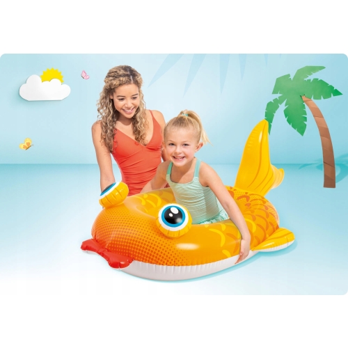 PONTON ŁÓDKA DMUCHANA ZŁOTA RYBKA DLA DZIECI 1.32 m x 94 cm INTEX 59380 3+