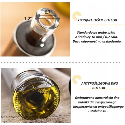 BUTELKA NA OLIWĘ OLEJ OCET SZKLANA Z DOZOWNIKIEM