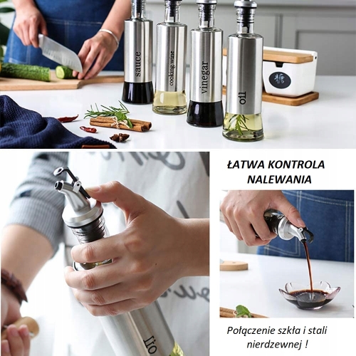 BUTELKA NA OLIWĘ OLEJ OCET SZKLANA Z DOZOWNIKIEM
