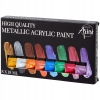 Farby akrylowe metaliczne Akcesoria Plastyczne 8 szt. x 18ml KOLOR MIX