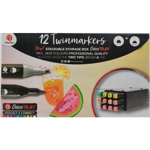 Markery Twinmarkery podwójne alkoholowe niebieskie MIX 12 szt 150 - 180