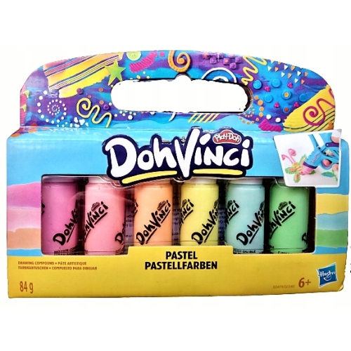 PLAY-DOH CIASTOLINA TUBKI DohVinci zestaw 18szt brokatowe pastelowe podwójn