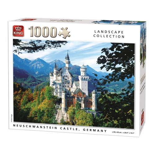 PUZZLE KING 1000 elementów wysokiej klasy ZAMEK NEUSCHWANSTEIN 68 x 49