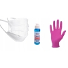 10 x rękawiczki M L XL + maska + żel 100ml GRATIS