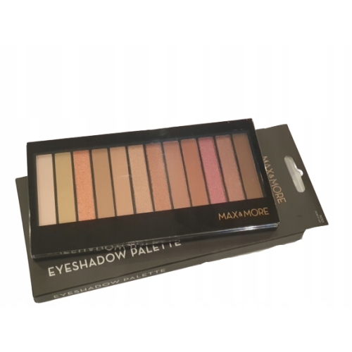 Paleta cieni do powiek 12 kolorów odcienie brązów Max&More produkt vegański