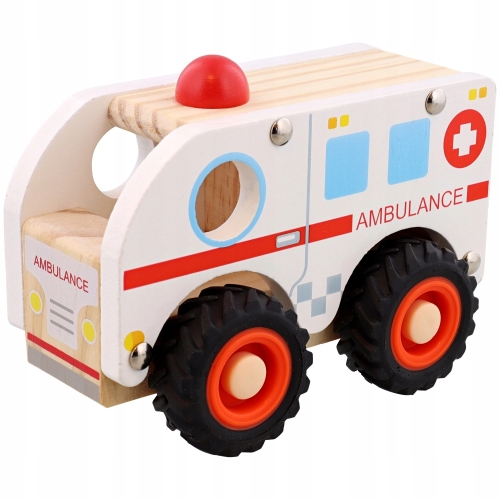 DREWNIANE AUTO KARETKA AMBULANS DLA DZIECI MINI MATTERS KOLEKCJA DREWNO FSC