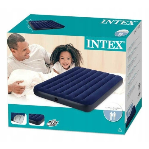 DMUCHANY MATERAC WELUROWY DWUOSOBOWY 191x137x22 CM INTEX DO SYPIALNI 68758