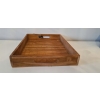 Taca z drewna tekowego do serwowania duża wysoka wygodna 39 x 29 x 5,5 cm