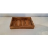 Taca z drewna tekowego do serwowania duża wysoka wygodna 39 x 29 x 5,5 cm