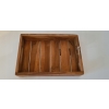 Taca z drewna tekowego do serwowania duża wysoka wygodna 39 x 29 x 5,5 cm