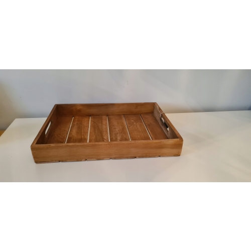 Taca z drewna tekowego do serwowania duża wysoka wygodna 39 x 29 x 5,5 cm