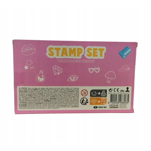 Zestaw stemple dla dzieci STAMP SET 26szt różo.