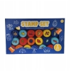 STEMPLE DLA DZIECI PIECZĄTKI STAMP SET OKRĄGŁE ZESTAW 26 SZTUK DO ZABAWY