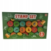 STEMPLE DLA DZIECI PIECZĄTKI STAMP SET OKRĄGŁE ZESTAW 26 SZTUK DO ZABAWY
