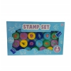 STEMPLE DLA DZIECI PIECZĄTKI STAMP SET OKRĄGŁE ZESTAW 26 SZTUK DO ZABAWY