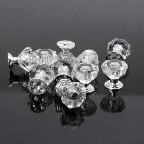 GAŁKA DO MEBLI DRZWI AKRYLOWA BRYLANT DIAMENT 4sztuki GLAMOUR Dekoracja 306