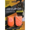 KLIPS MAGNETYCZNY LED ODBLASKOWY NA BUTY UBRANIE ROWEROWY POMARAŃCZOWY 2szt