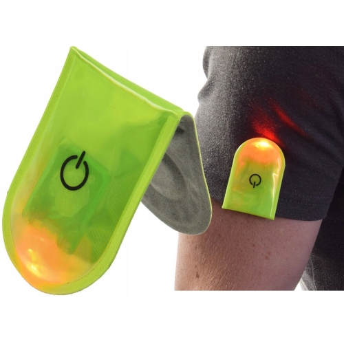 KLIPS MAGNETYCZNY LED ODBLASKOWY NA BUTY UBRANIE ROWEROWY POMARAŃCZOWY 2szt