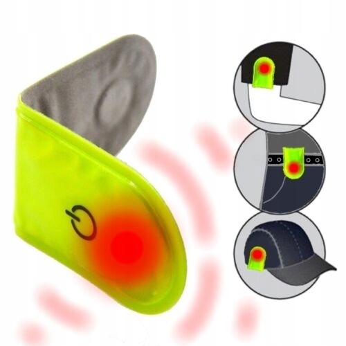KLIPS MAGNETYCZNY LED ODBLASKOWY NA BUTY UBRANIE ROWEROWY POMARAŃCZOWY 2szt