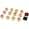 PIECZĄTKI STEMPLE DREWNIANE EMOJI 2 TUSZE ZESTAW AKCESORIA PLASTYCZNE DIY