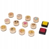 STEMPLE EMOJI PIECZĄTKI DREWNIANE ZESTAW 2 TUSZE AKCESORIA PLASTYCZNE DIY