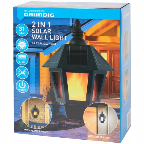Solarna lampa ścienna grundig czujnik zmierzchu