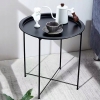 STOLIK KAWOWY OKRĄGŁY METALOWY SKŁADANY LOFT 47 CM