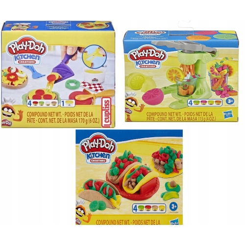 PLAY-DOH KUCHNIA PIZZA WYCISKARKA ZESTAW XXL 3 SZT TACO+PIZZA+WYCISKARKA