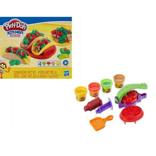 PLAY-DOH KUCHNIA PIZZA WYCISKARKA ZESTAW XXL 3 SZT TACO+PIZZA+WYCISKARKA