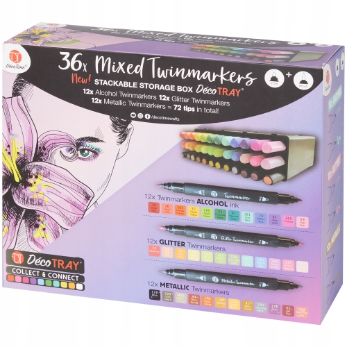 Twinmarkery ALKOHOLOWE podwójne MIX 30 szt 68-262