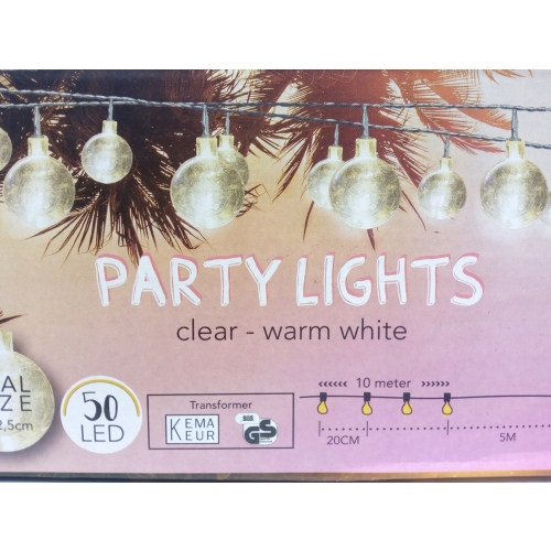 GIRLANDA OGRODOWA LAMPKI DUŻE LED 50 szt 15m SZNUR