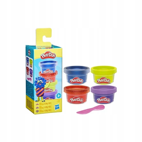 Ciastolina Play-Doh Mini Colour Pack 4 TUBY F7569 TUBKI MIX KOLORÓW + NOŻYK