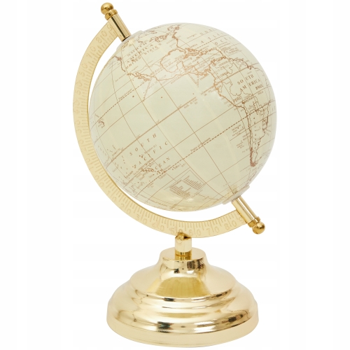 Złoty ozdobny GLOBUS dekoracyjny 14x12,5x21,5 cm metalowa podstawa