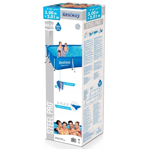 Basen stelażowy prostokątny Bestway PRO 300 x 201