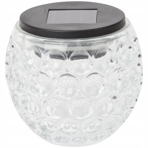 Lampa solarna szklana kula led ogrodowa 10 cm 614