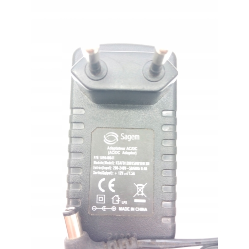 ZASILACZ KSAFD1200150W1EU SAGEM 12V 1,5A UNIERSAL