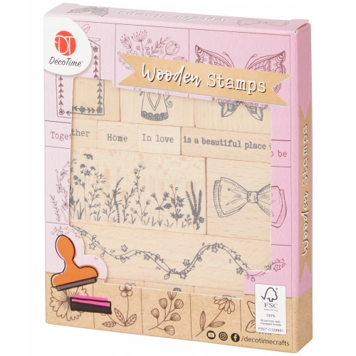 STEMPLE DREWNIANE DECO TIME DO DEKORACJI 15 SZT fi
