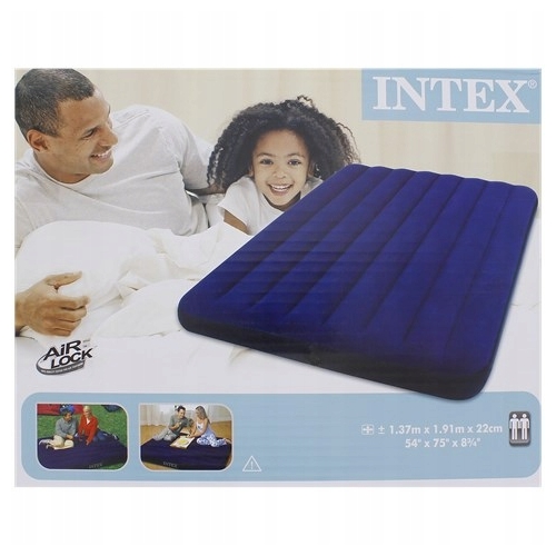 MATERAC INTEX 64758 Dmuchany WELUROWY DWUOSOBOWY 191x137x25 CM DO OPALANIA